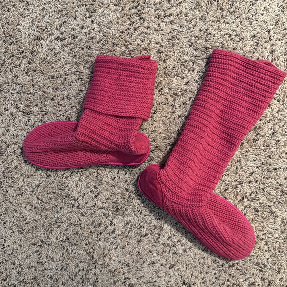 Fold up or down pink button boots size 8.5 - Picture 2 of 4